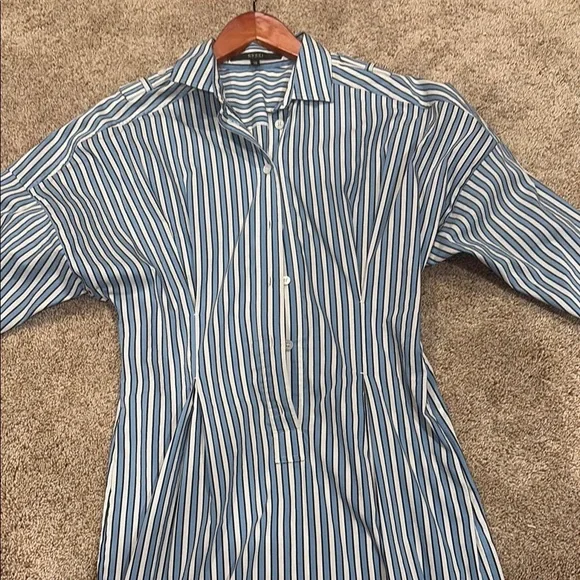 Gucci Blue and White Striped Long Sleeve Dress - Picture 2 of 7